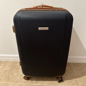 DEJUNO 24in Black Brown Expandable Hardcase TSA Lock 8 Wheel Spinner No Keys - Picture 1 of 20