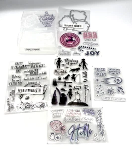 Lot Clear Cling Stempel 6 Sets verschiedene Marken Karten basteln Weihnachten alle Anlässe Eulen - Bild 1 von 4