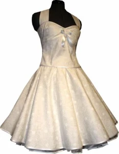 Vestido de novia años 50 diseño floral vestido de novia para enagua blanco - Imagen 1 de 7