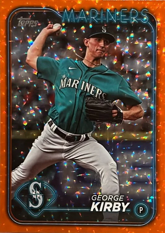 2024 Topps #75 George Kirby - Seattle Mariners Orange Crackle Foil Board - Image 1 of 1
