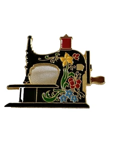 Vintage Clotilde Sewing Machine Brooch Pin 20 Years 1971-1991 Gold Tone B10 - Picture 1 of 4
