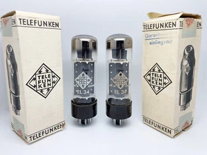 2 NOS Telefunken EL34 6CA7 Prueba FUERTE Placas de Ala Tubos de Vacío Producción Temprana - Imagen 1 de 12