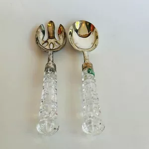 Shannon Crystal Designs of Ireland Serving Fork Spoon Set, Salad Set, Serving - Picture 1 of 7