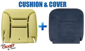 1995-1999 GMC Sierra C/K SLE -Driver Side Bottom Cloth Seat Cover & Cushion Blue - Picture 1 of 18