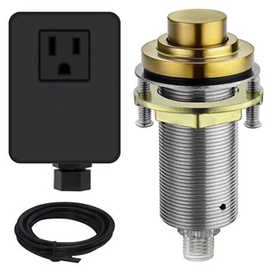 Sinktop Air Switch Kit long Full Brass Button For Garbage Disposal Cordless Ch - Picture 1 of 7