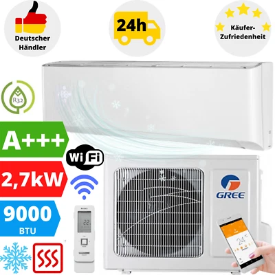 Gree Amber Split Klimaanlage 9000BTU Klimagerät Inverter Klima WLAN 2,7 kW A+++ - Bild 1 von 4