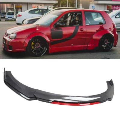For Volkswagen Golf MK4 Carbon Style Front Bumper Lip Spoiler Splitter - Image 1 of 4