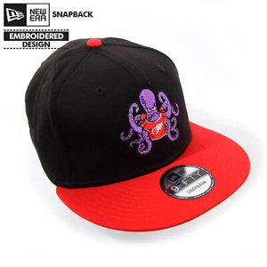 Detroit Hockey Octopi New Era Black Red Flat Bill Snapback Cap Red Wings NHL Oct - Picture 1 of 5