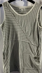 Vestido Camiseta sin mangas Buda neón para mujer pequeño gris a rayas sin mangas 100 % algodón - Imagen 1 de 4