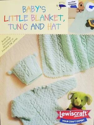 Baby Little Blanket Tunic & Hat Knitting Pattern By Lewiscraft - Image 1 of 3