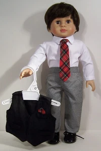 4pc School Uniform Shirt Vest Doll Clothes For 18 American Girl Boy Logan (Debs* - Picture 1 of 5