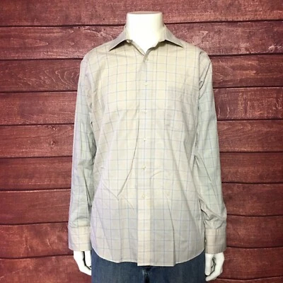 Donald J Trump Signature Collection Mens Shirt L/S Brown Blue Size 16.5 34/35 - Image 1 of 4