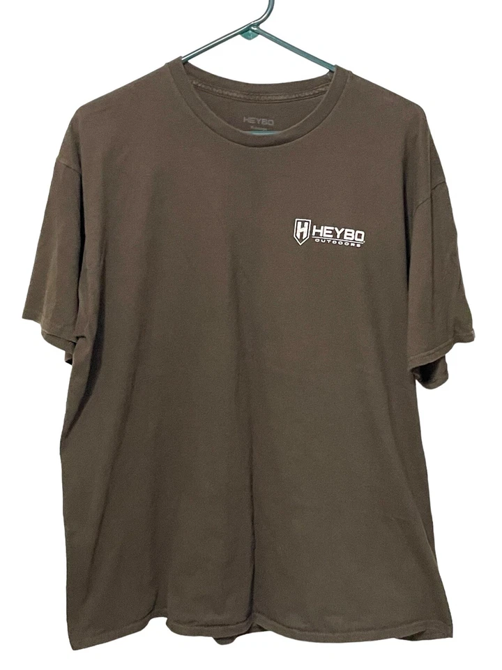 Camiseta HEYBO Outdoors Para Hombre XL Marrón Manga Corta Perro Caza Patriótico América Foto 1 de 4