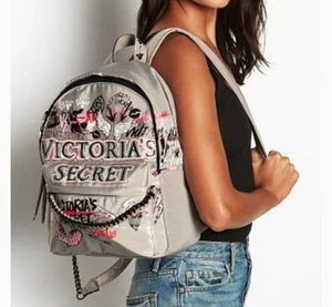 Victoria Secret Rucksack grau Graffiti Angels - neu - Bild 1 von 5