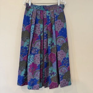 Geiger Austria Rock Damen 10 Wolle Blumen Plissee Midi Whimsigoth Fee Vintage Kunst - Bild 1 von 13