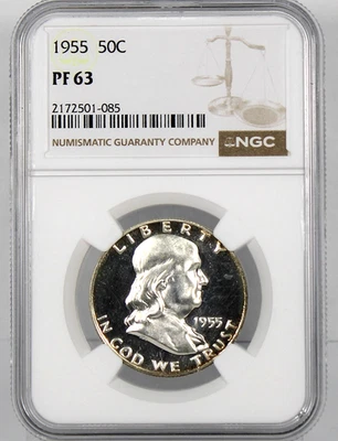 1955 Proof Franklin Half - NGC Graded PF63 !! - Image 1 of 2