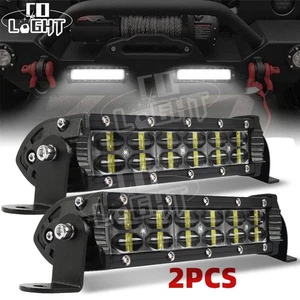 6D 8" LED Light Bar Dual Row Flood Spot Combo Offroad ATV Work Driving Fog Lamp - Picture 1 of 13