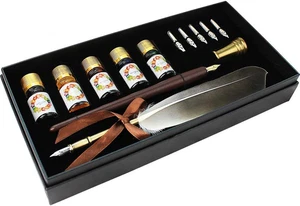GIFTS Calligraphy Pen Set,12-Piece Kit, 5 Nib & 5 Ink Set,Writing Quill Pen,Anit - Picture 1 of 9