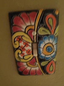Talavera Mexican Ceramic Single Toggle Light Switch Plate Cover Hand Painted 5" - Picture 1 of 6