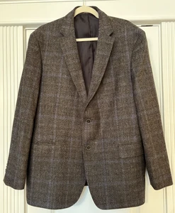 Joseph Abboud Heritage Zignone italienischer Wollblazer 44R braun kariert Dual Vent - Bild 1 von 19