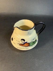 Crema miniatura vintage de cerámica Barton con niño jugando - raspado - Imagen 1 de 13