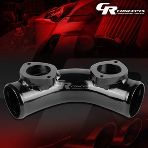 2-PERNOS 2.5" ALUMINIO TURBO 70 CODO VÁLVULA DE SOPLADO DOBLE BRIDA TUBO/TUBERÍA NEGRO - Imagen 1 de 5