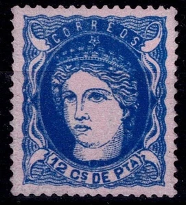 Edifil NE 3a nuevo * 1870 12 cts de pts sello de España Spain 3 A  - Imagen 1 de 2