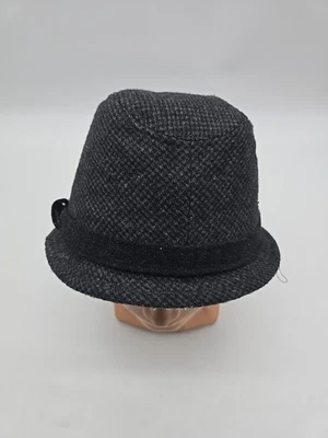 Fedora Hat Wool Blend L/XL Gray Plaid - Image 1 of 4