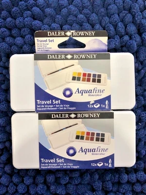 (Lot of 2) Daler Rowney Aquafine 12-pc Watercolour Travel Box Set - Image 1 of 2