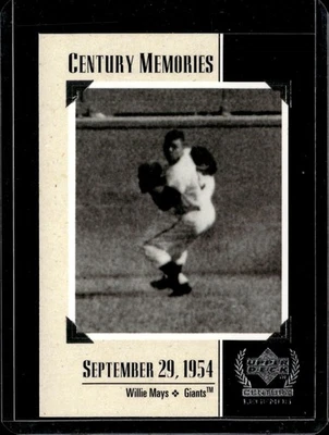 Upper Deck Century Legends #122 1999 Willie Mays Foto 1 de 2