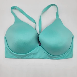 Reggiseno Victoria's Secret Teal leggermente foderato a tuffo taglia 36DD Racerback senza ferretto - Foto 1 di 3