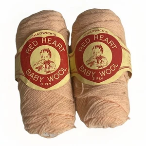 Authentic Vintage Red Heart Baby Wool 3-Ply 100% Virgin Wool Color 705 E-280 - Picture 1 of 14