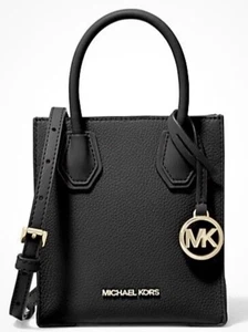 Bandolera de cuero Michael Kors XS Shopper (tono negro/dorado) - Imagen 1 de 9