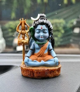 Resin Bal Roop Shiv Ji Idol in Dhyaan Mudra for Car Dashboard, Home & Office - Picture 1 of 3