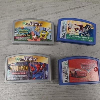 LeapFrog Leapster L-max Game Learning Cartridges Cars Spiderman Batman Spongebob - Image 1 of 4