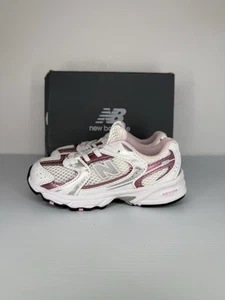 New Balance Shoes Girls 10 White Pink 530 Bungee IZ530RK Sneaker Running NEW* - Picture 1 of 8