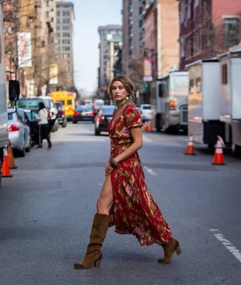 Ralph Lauren Denim & Supply Floral Wrap Long Dress Red Size small Cotton Gauze - image 1 of 4