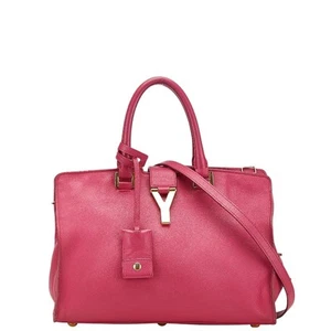 saint laurent Petit Cabas Line Handbag Shoulder Bag 2WAY Pink Leather - Picture 1 of 15