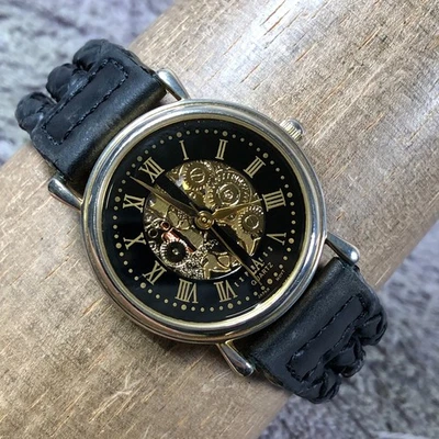 Reloj de cuarzo de cuero esqueleto de vestir LA Express de colección Nelsonic LA Express para mujer LAX873 7 1/2" Foto 1 de 4