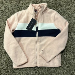 TOMMY HILFIGER Girl 4-6X Velour Zip Front Crystal RoseJacket NEW - Picture 1 of 6