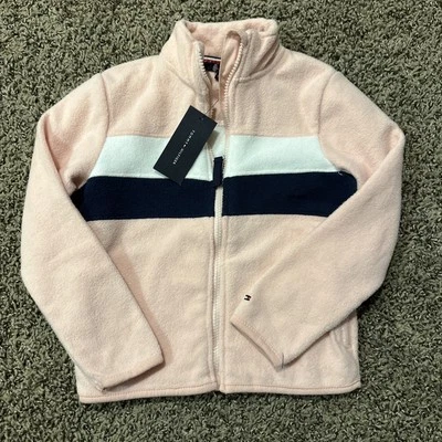 Chaqueta TOMMY HILFIGER Niña 4-6X Terciopelo Cremallera Frontal Cristal Rosa NUEVA Foto 1 de 4