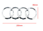 250 x 85 MM Für Audi TT Auto Vorne Motorhaübe Emblem Logo Ringe Glanz Silber