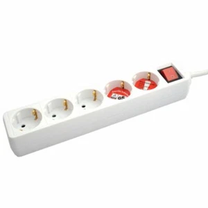 5er Steckerleiste mit Schalter Stromkabel Mehrfachstecker Kabel Verlängerung - Bild 1 von 1