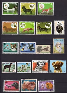 Races de chien un lot de 15 timbres oblitérés /TE5510 - Picture 1 of 1