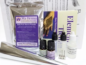 Kit de inicio de henna de lujo para principiantes Mehndi tatuaje conos en polvo transferencia de libros - Imagen 1 de 8