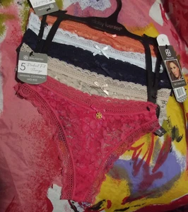 5 DAISY FUENTES INTIMATES DF4633 4 PERFECT FIT LACE MID-RISE THONG PANTIES S - Picture 1 of 2