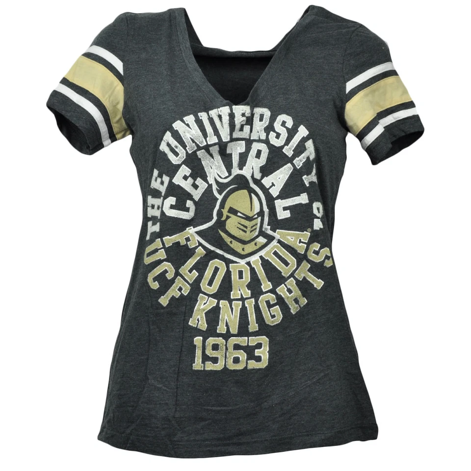 NCAA Central Florida Knights UCF V Neck Womens Tshirt Tee Charcoal Short Sleeve - Image 1 of 1