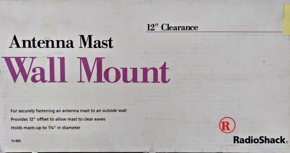 Kit de montagem na parede mastro de antena Radio Shack novo na caixa 15-885 (a-12) - Imagem 1 de 3