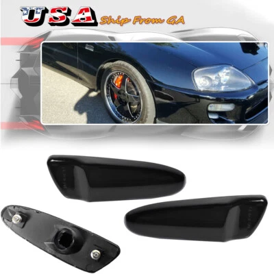 For 2000-2005 Toyota Celica Smoke Lens Front Bumper Fender Side Marker Lights 2X - Image 1 of 4