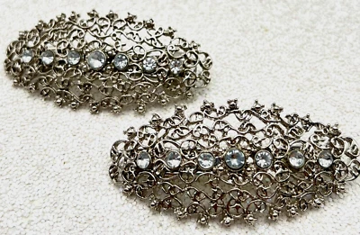 "Correas de pelo Goody Luxe plateadas azules claras pedrería broche Stay Put de 3""" Foto 1 de 4